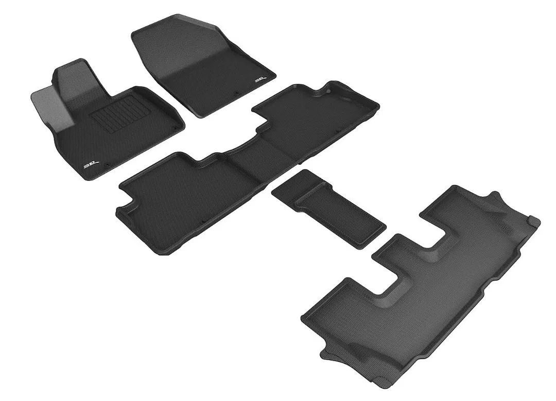 L1KA05101509 – 3D MATS/U-AC Floor Liner, Black Custom Fit Raised Edge Thermoplastic Rubber Of Carbon Fiber Texture Wi...
